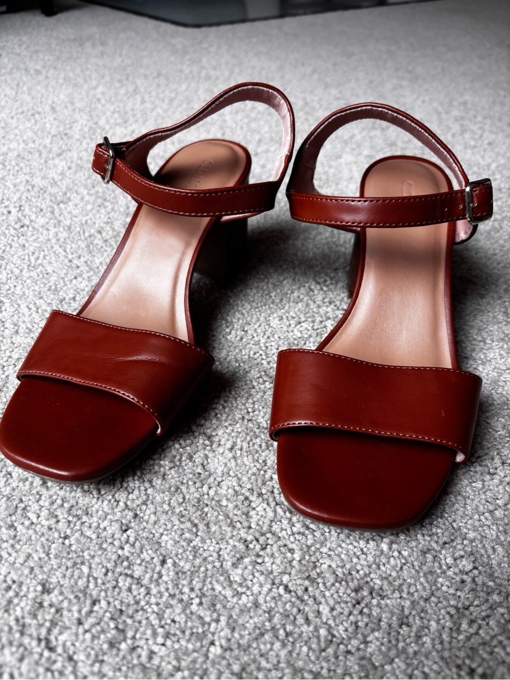 Women's Ankle Strap Block Heel Sandals - Brown
